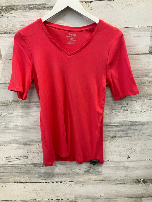 Top Short Sleeve By Chicos In Coral, Size: S