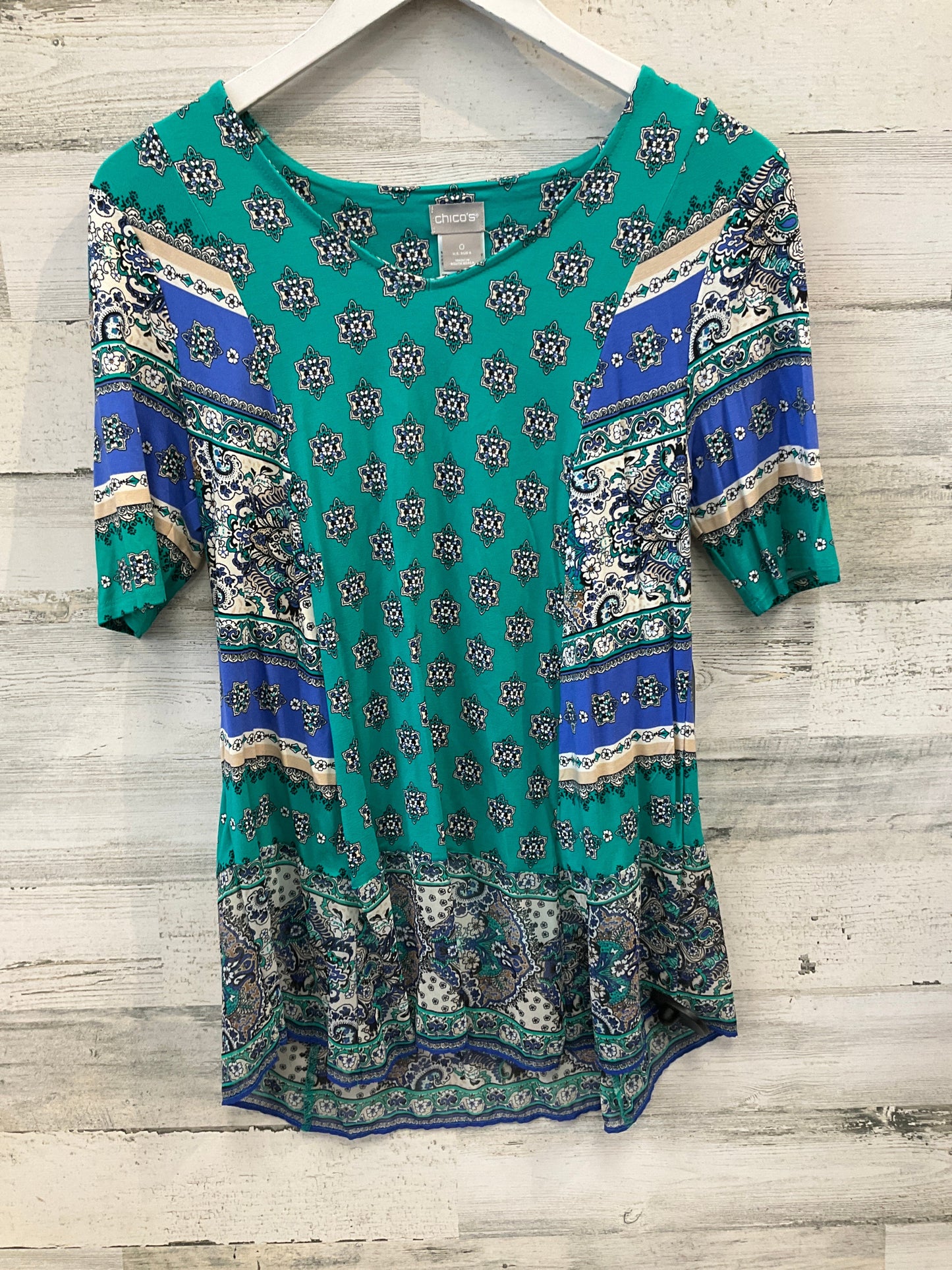 Top Short Sleeve By Chicos In Teal, Size: S