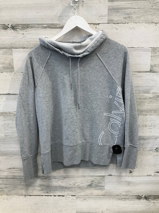 Athletic Sweatshirt Collar By Calvin Klein Performance In Grey, Size: M