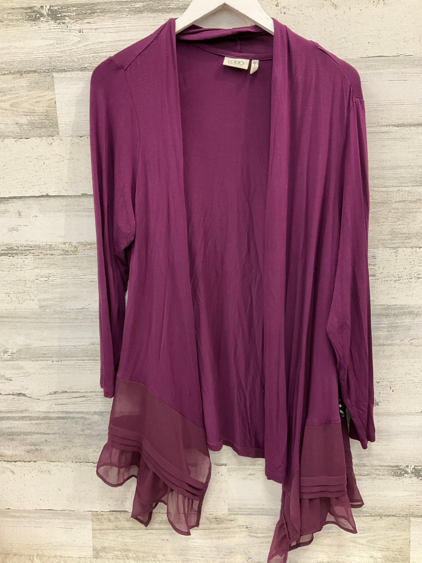 Cardigan By Logo In Purple, Size: 1x