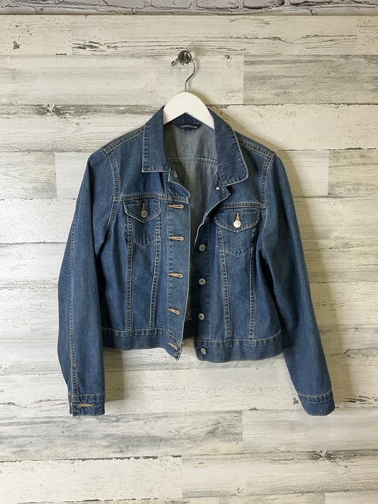 Jacket Denim By Lands End In Blue Denim, Size: M