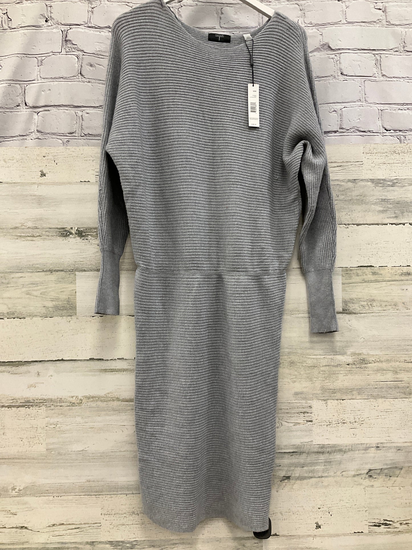 Dress Sweater By Tahari By Arthur Levine In Grey, Size: M