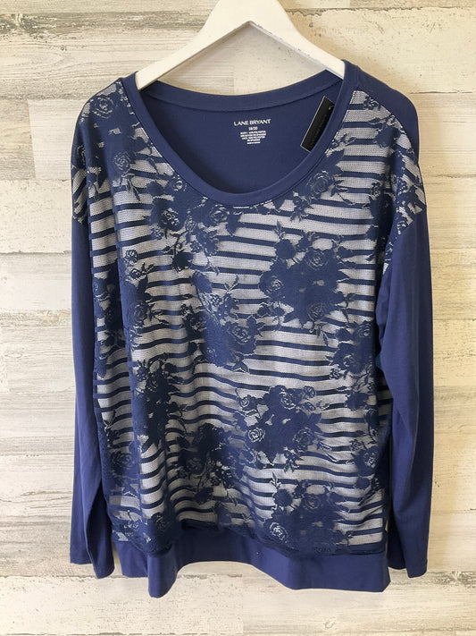 Top Long Sleeve By Lane Bryant In Navy, Size: 2x