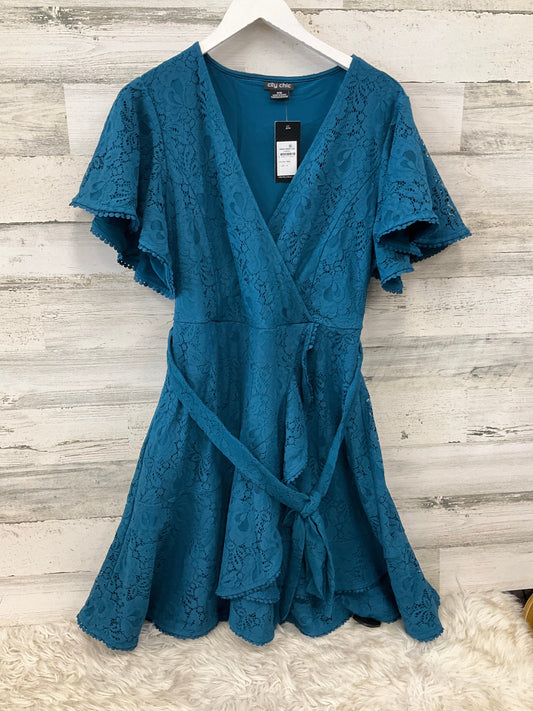 Dress Casual Short By City Chic In Teal, Size: Xl