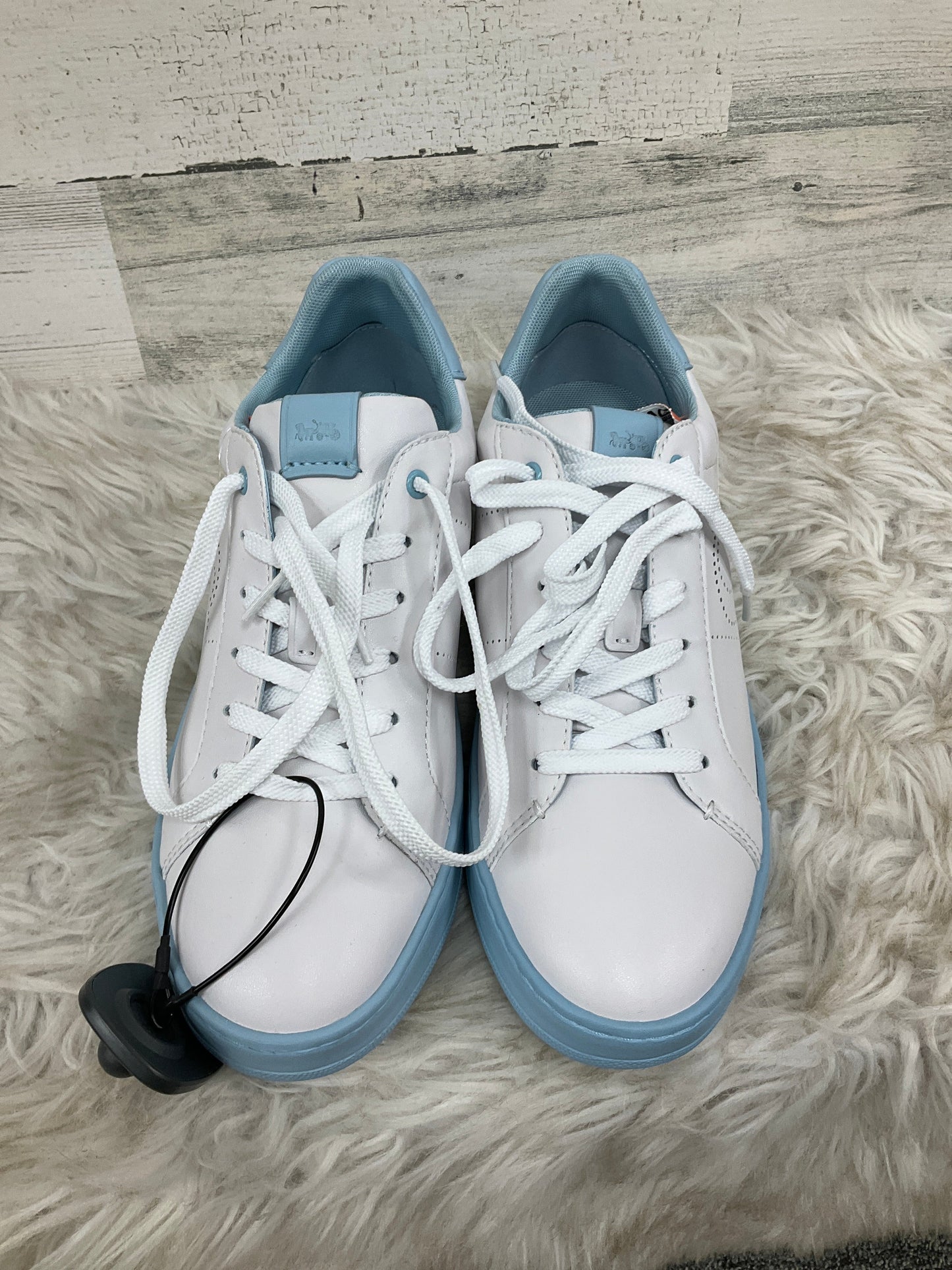 Shoes Designer By Coach In Blue & White, Size: 9