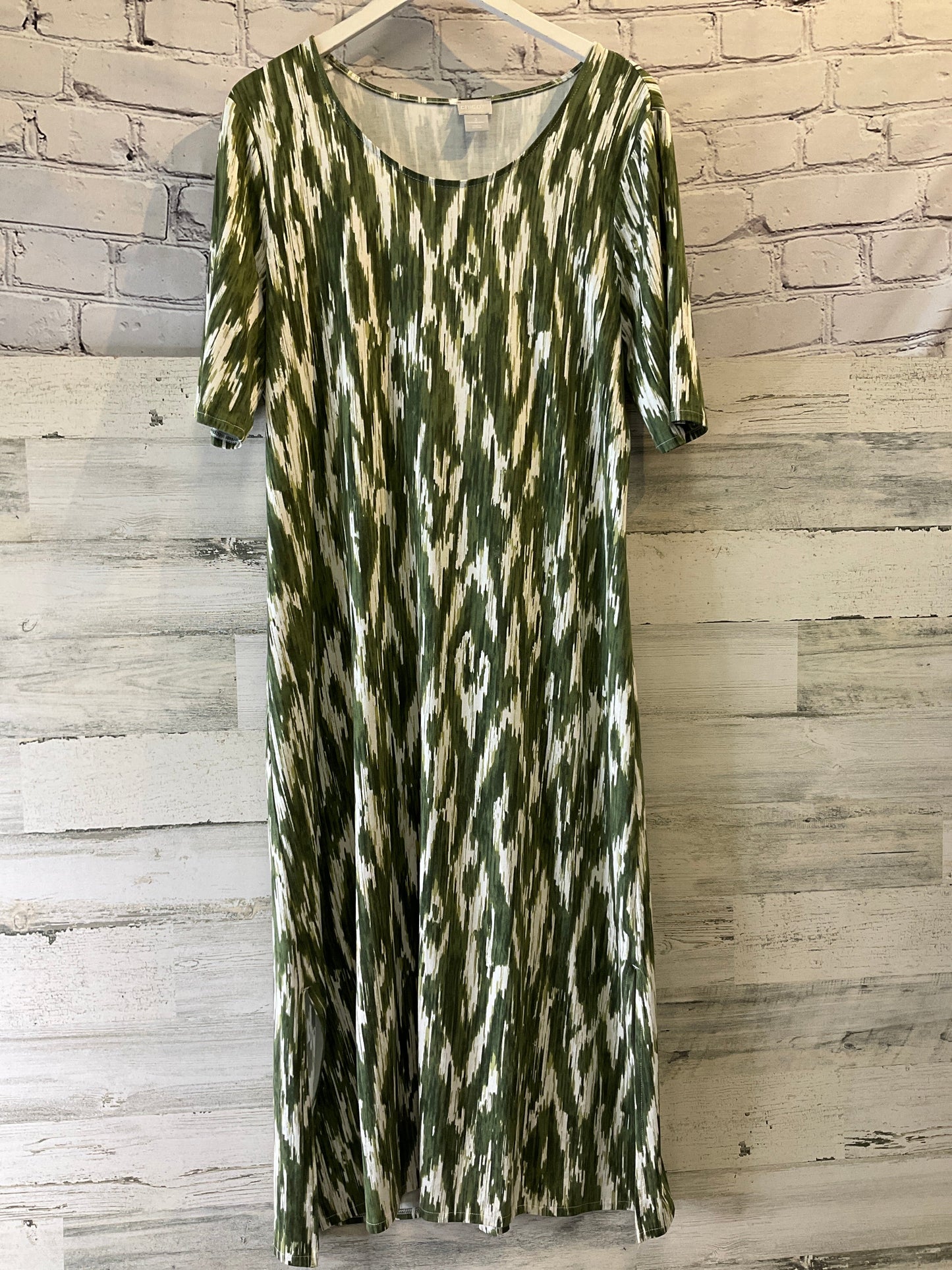 Dress Casual Midi By Chicos In Green, Size: L