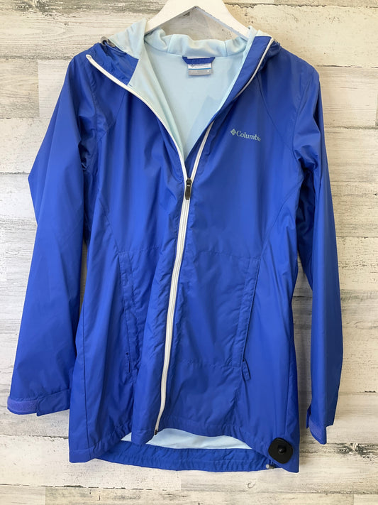 Jacket Windbreaker By Columbia In Blue, Size: M