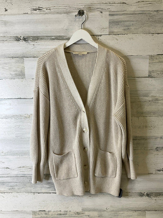 Cardigan By Loft In Cream, Size: L