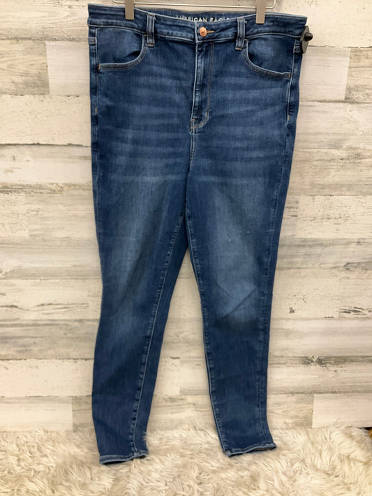 Jeans Straight By American Eagle In Blue, Size: 16