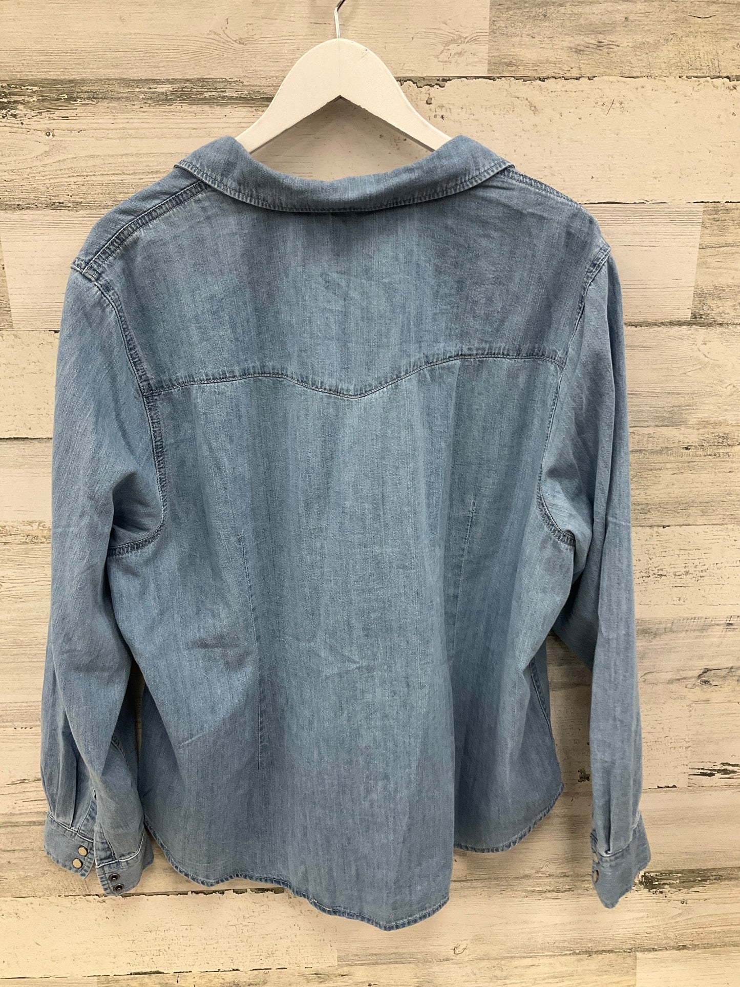 Top Long Sleeve By Gap In Blue Denim, Size: 2x