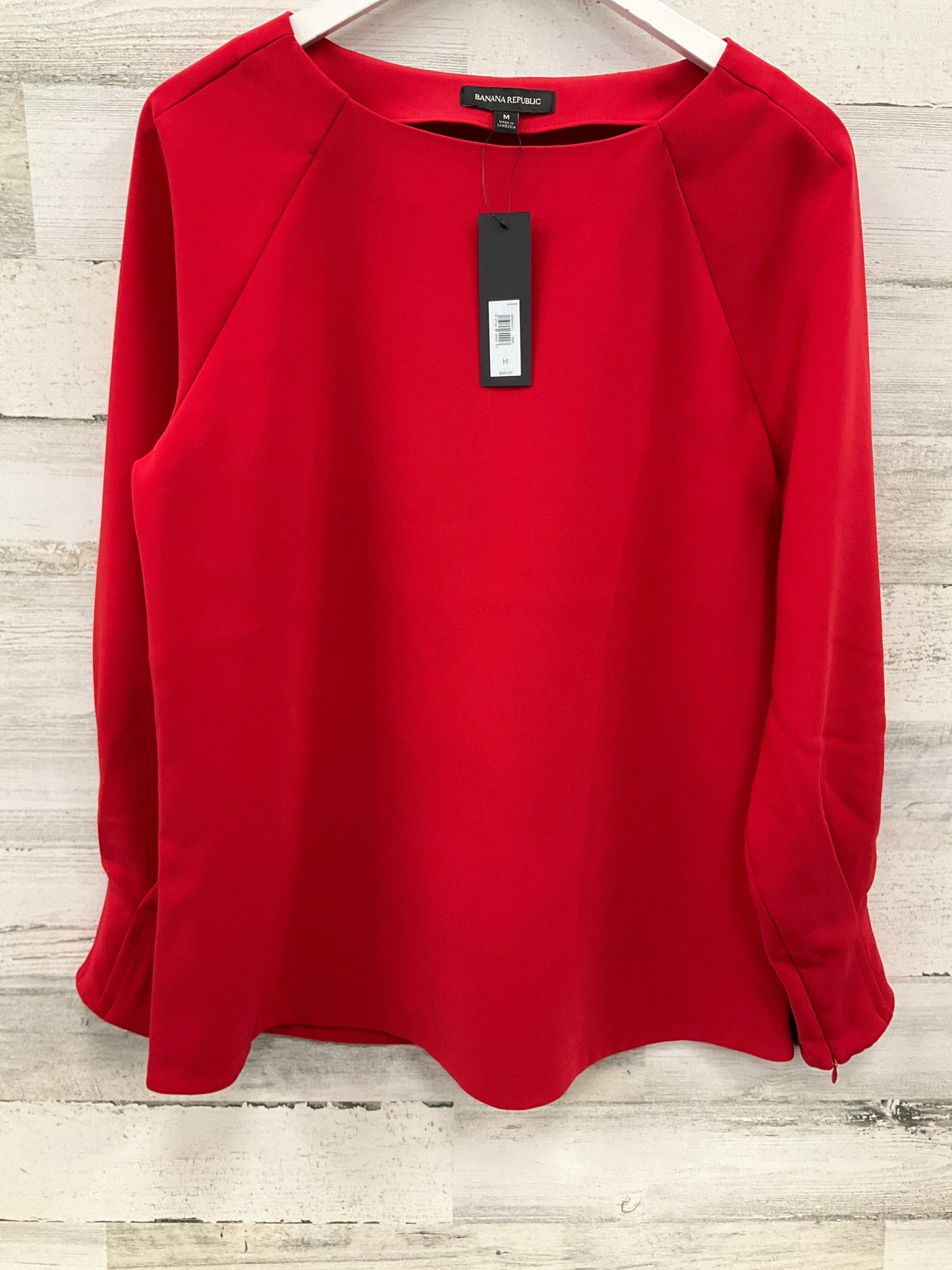 Top Long Sleeve By Banana Republic In Red, Size: M