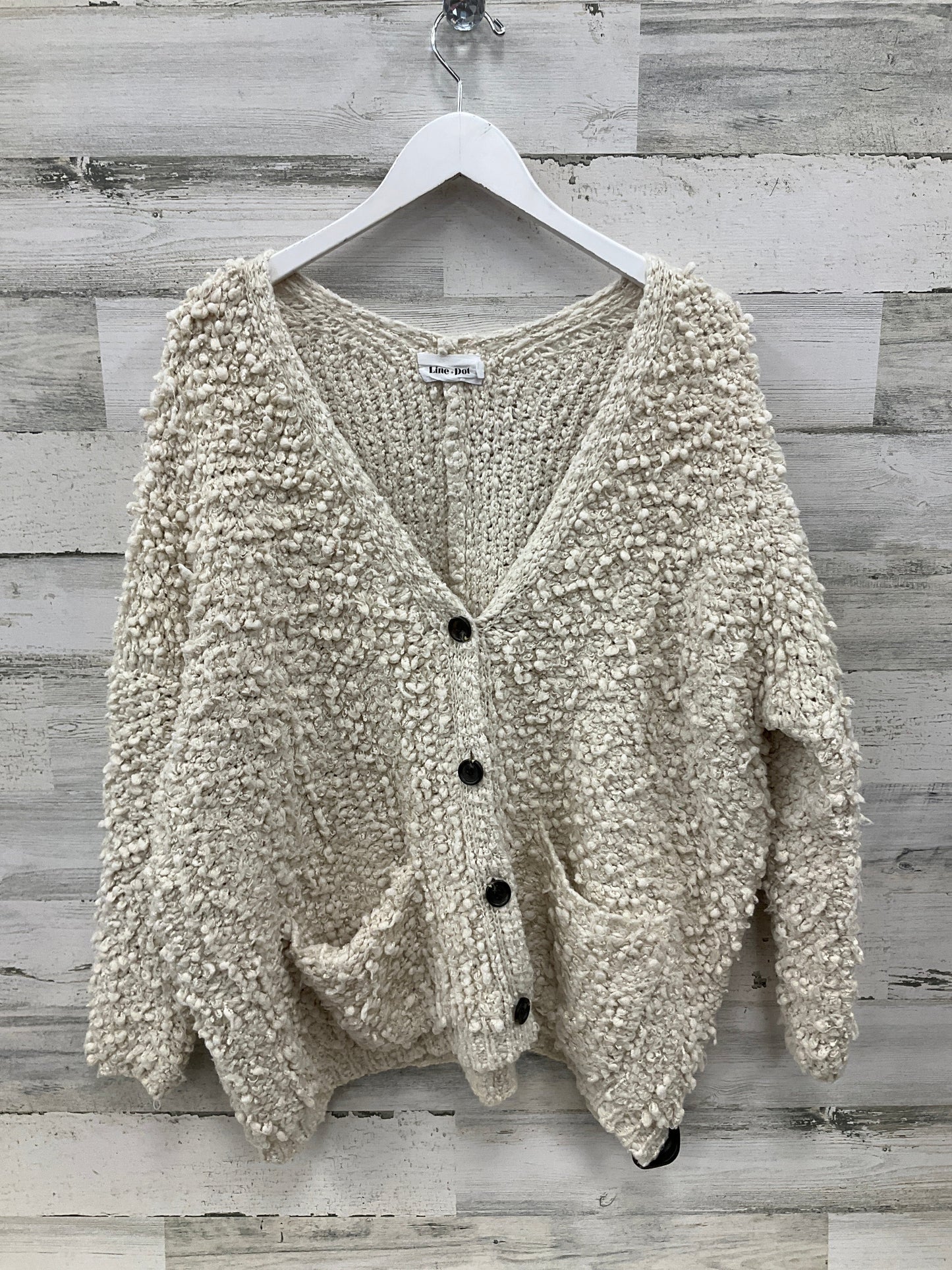 Sweater Cardigan By Line & Dot In Cream, Size: S