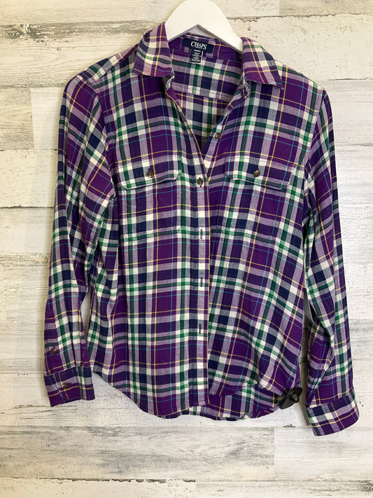 Top Long Sleeve By Chaps In Purple, Size: Petite  Medium