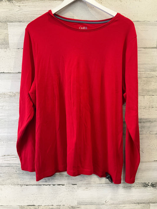 Red Top Long Sleeve Basic Croft And Barrow, Size 1x