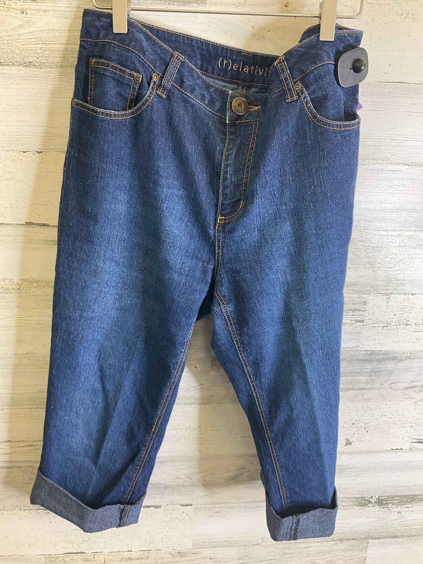 Capris By Relativity In Blue Denim, Size: 14