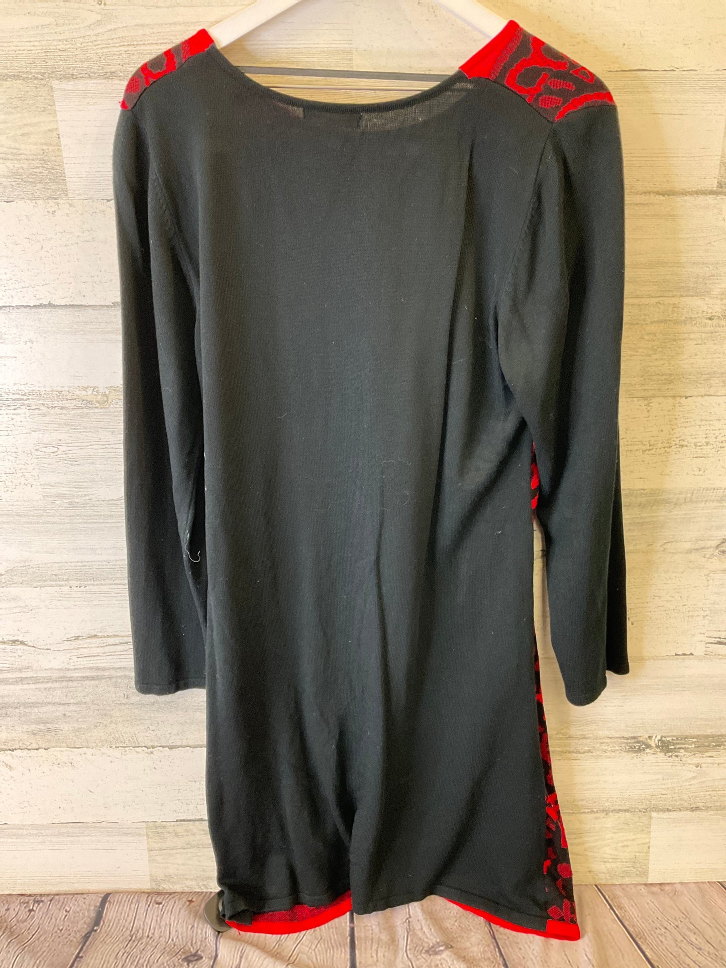 Dress Casual Midi By London Times In Black & Red, Size: Xl