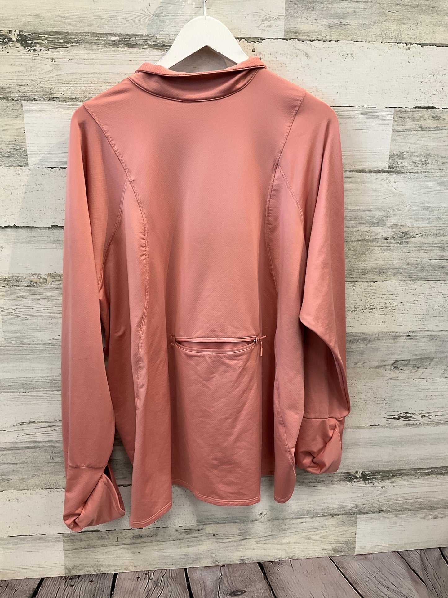 Athletic Top Long Sleeve Collar By Athleta In Coral, Size: 3x