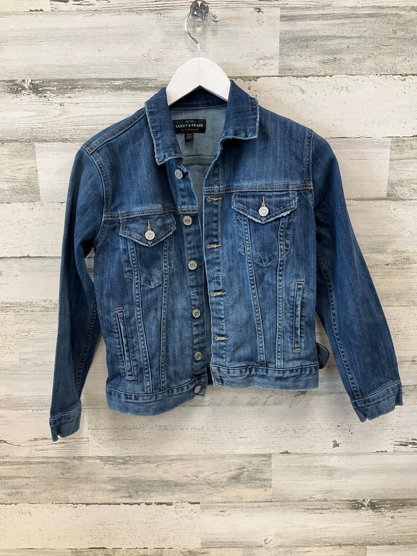 Jacket Denim By Lucky Brand In Blue Denim, Size: S