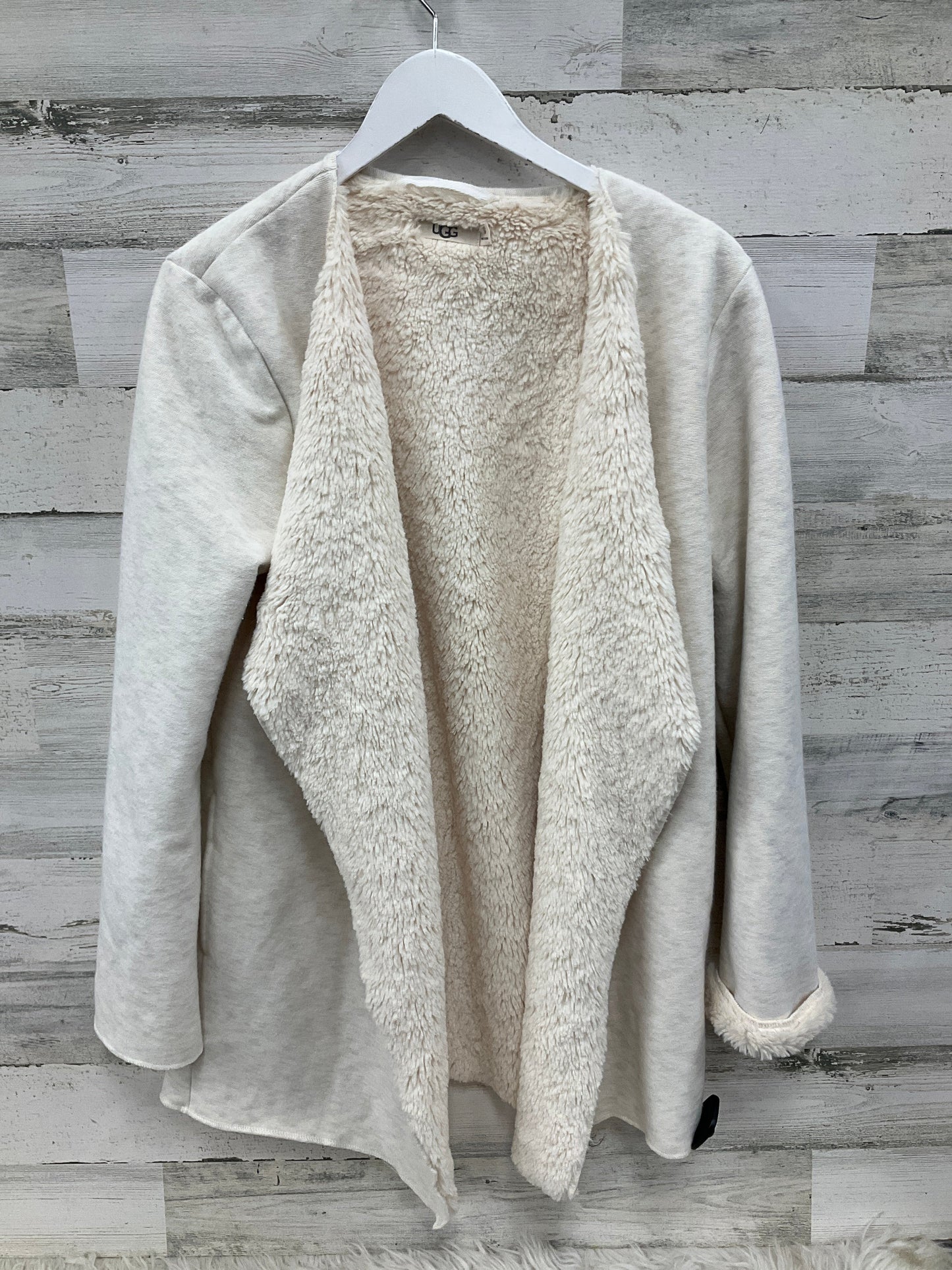 Jacket Faux Fur & Sherpa By Ugg In Ivory, Size: M