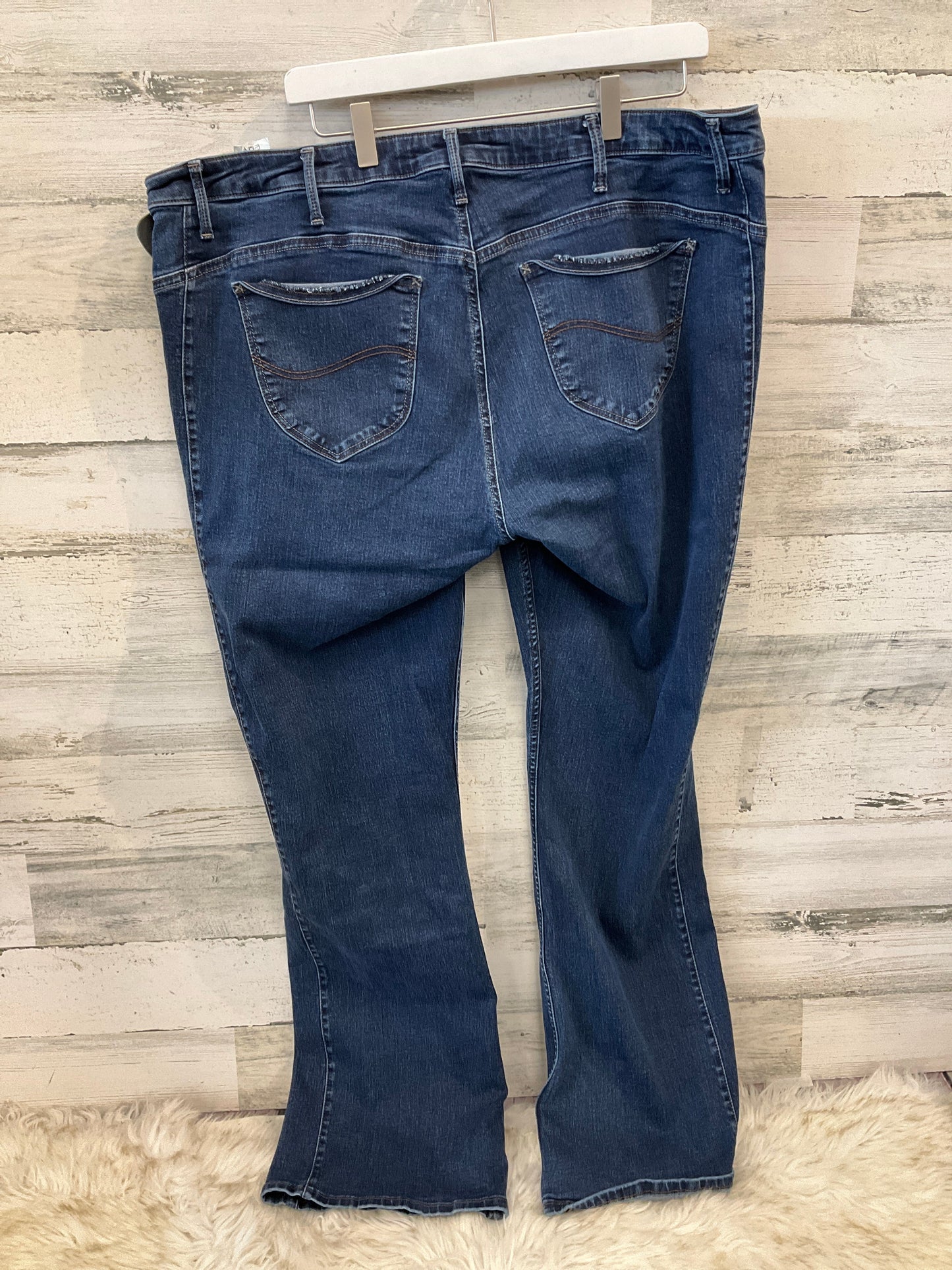 Jeans Boot Cut By Lee In Blue Denim, Size: 22