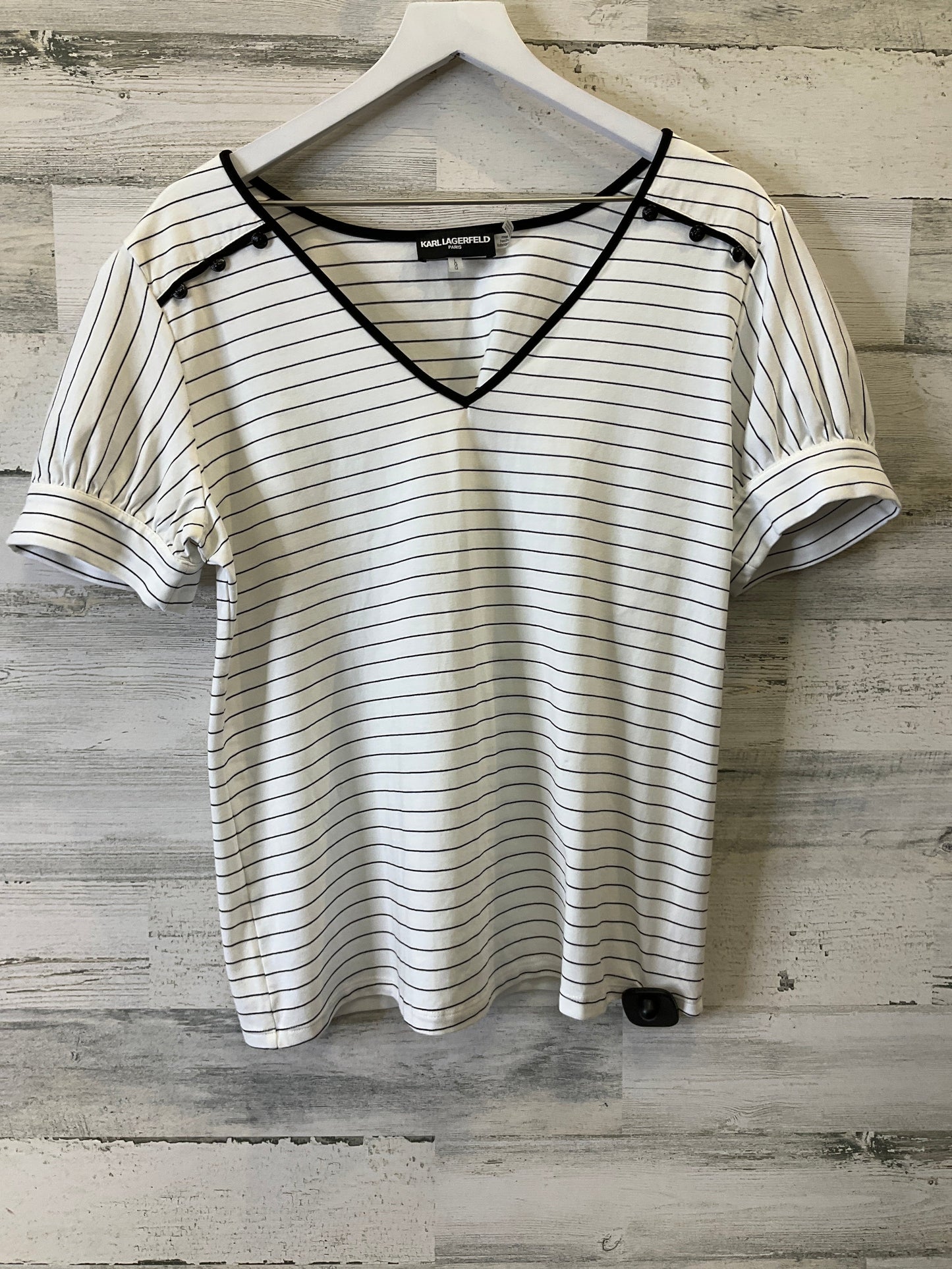 Striped Pattern Top Short Sleeve Karl Lagerfeld, Size L