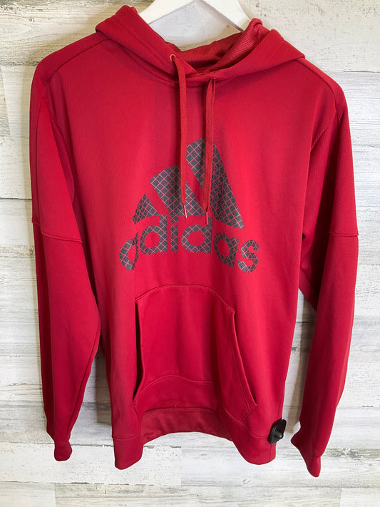 Red Athletic Sweatshirt Hoodie Adidas, Size M