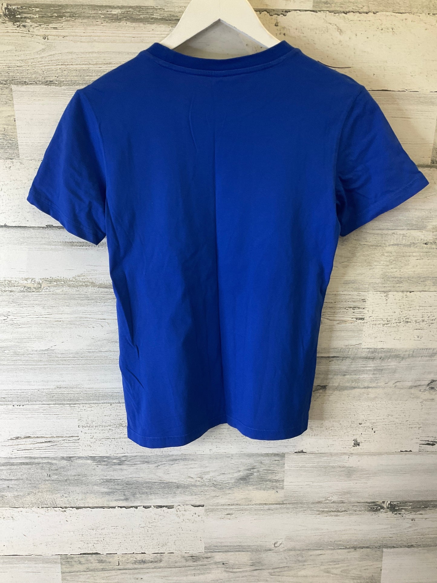 Blue Athletic Top Short Sleeve Adidas, Size S