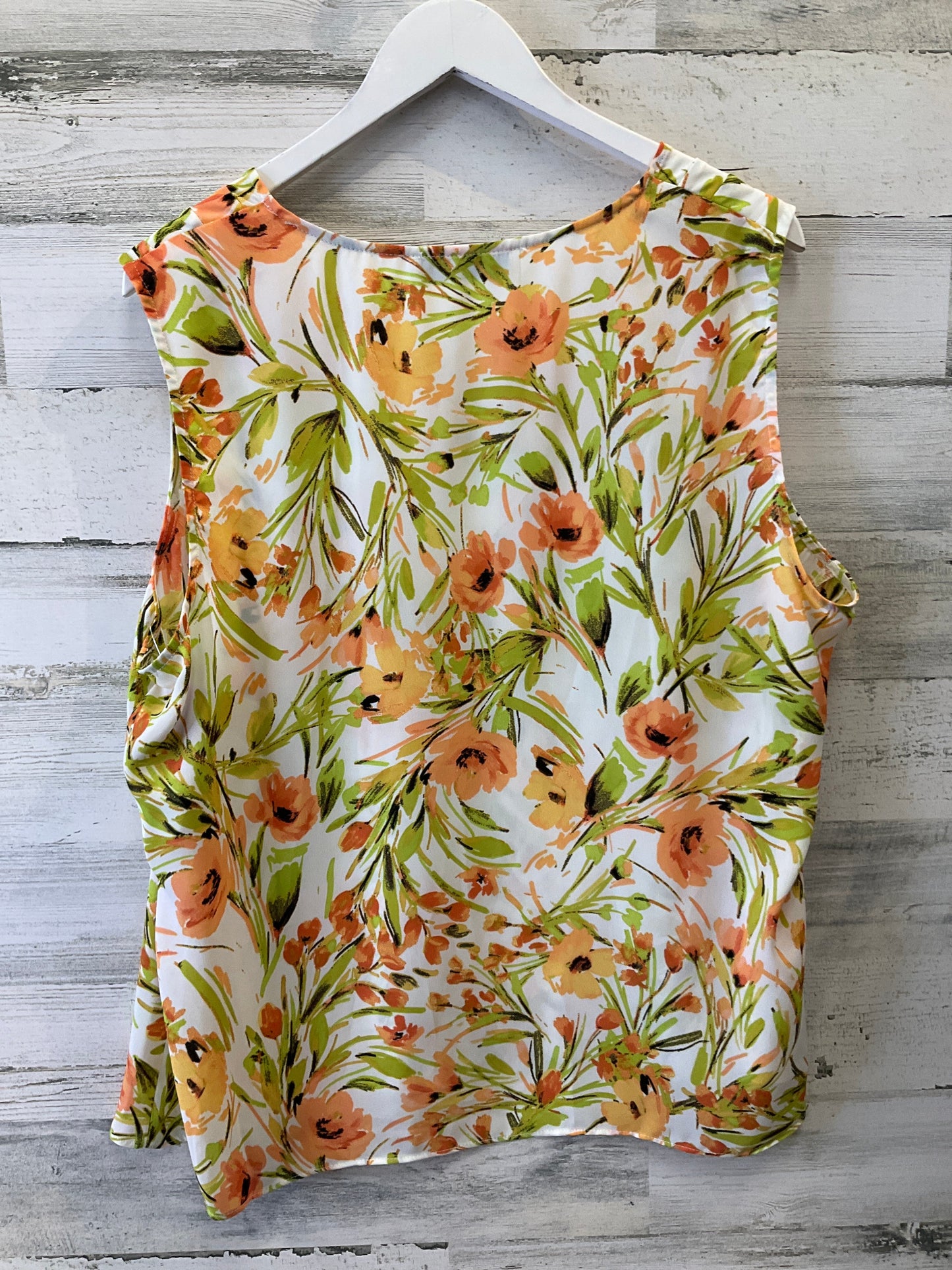 Floral Print Top Sleeveless Kasper, Size Xl