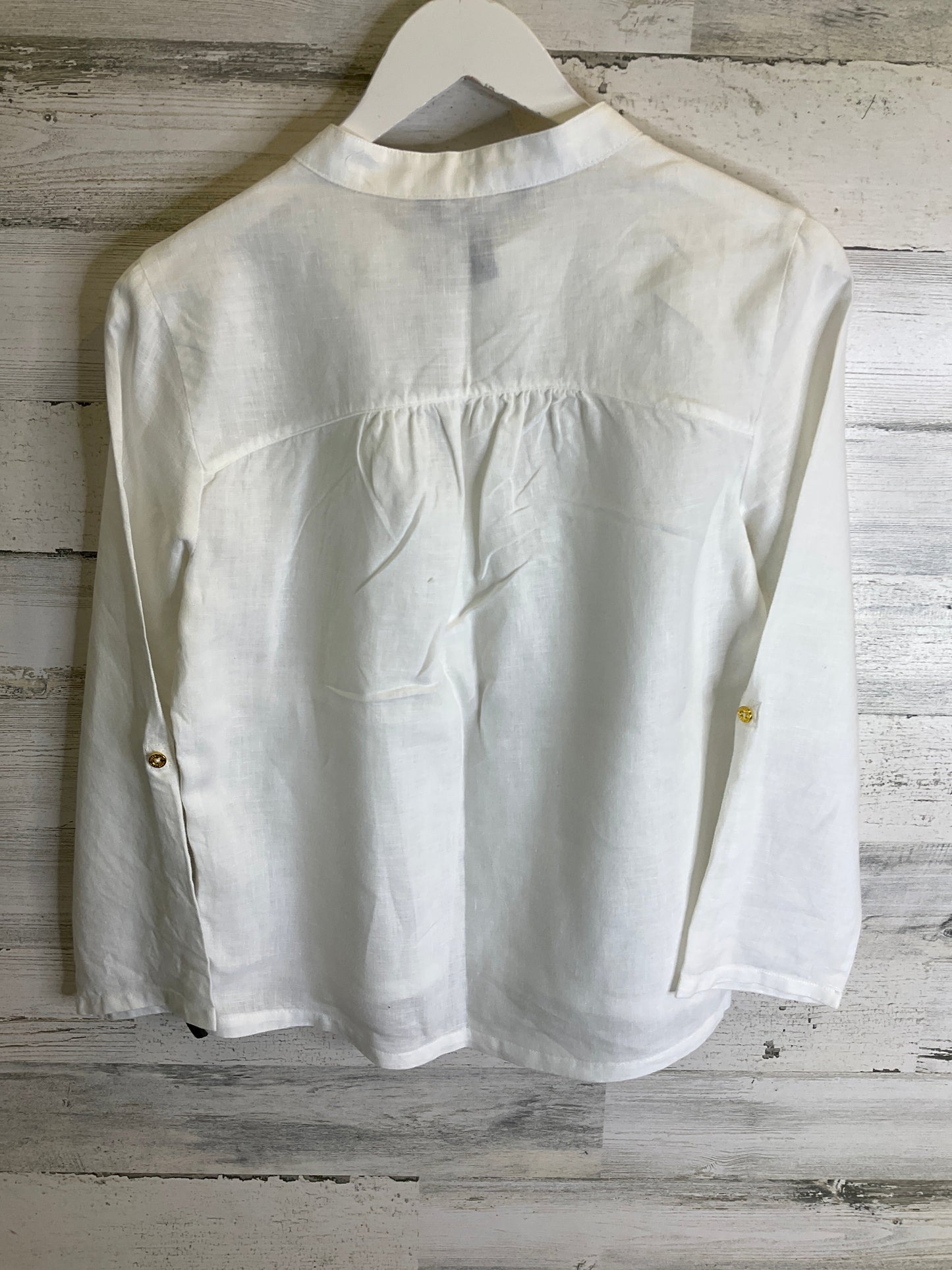 Top Long Sleeve By Ellen Tracy In White, Size: S