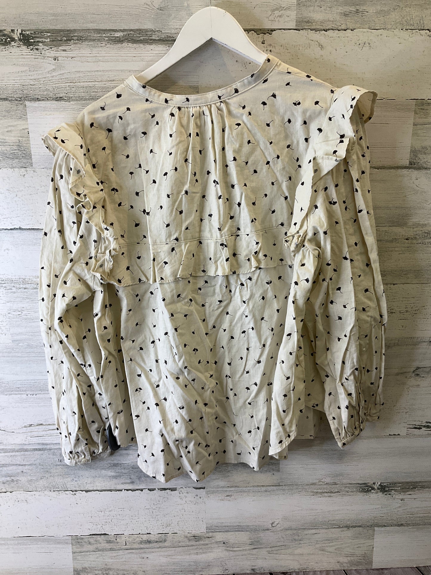 Top Long Sleeve By H&m In Cream, Size: Xl