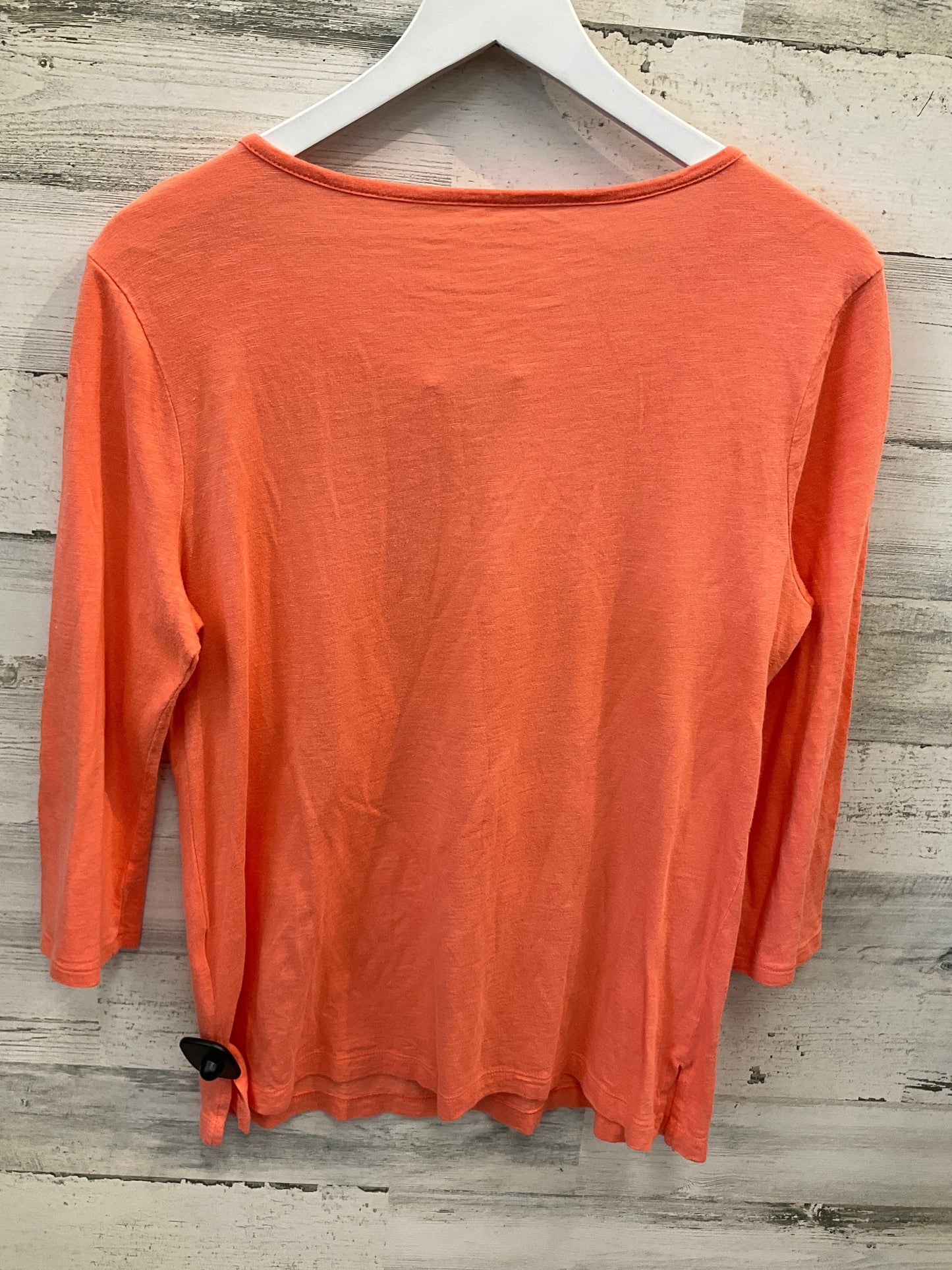 Top 3/4 Sleeve By Croft And Barrow In Orange, Size: M