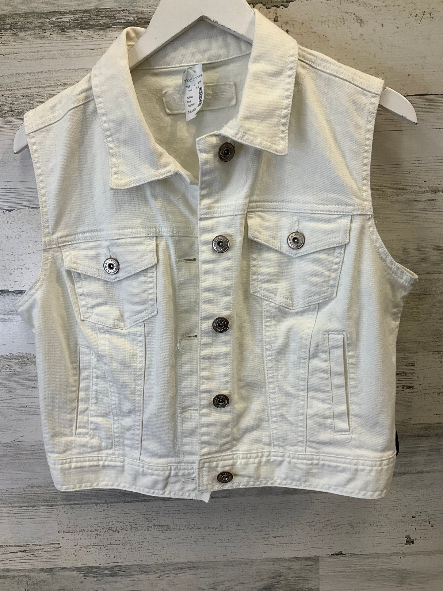 Vest Other By Maurices In White Denim, Size: Xl