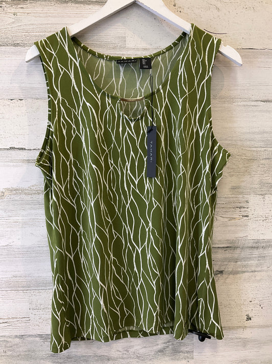 Green Top Sleeveless Tahari By Arthur Levine, Size L