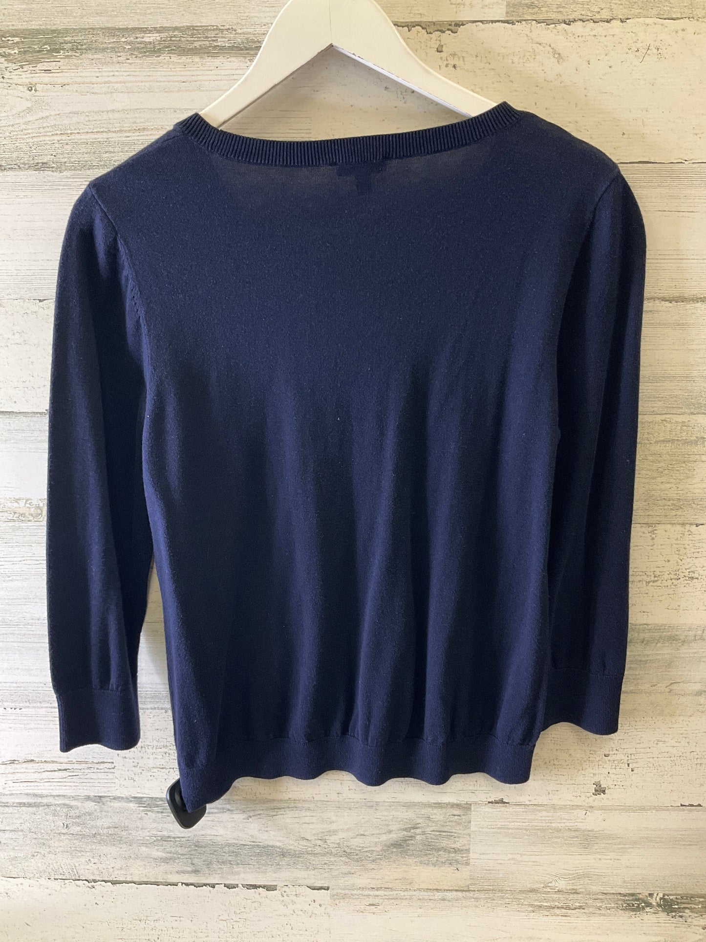 Top Long Sleeve By Talbots In Blue & Silver, Size: L