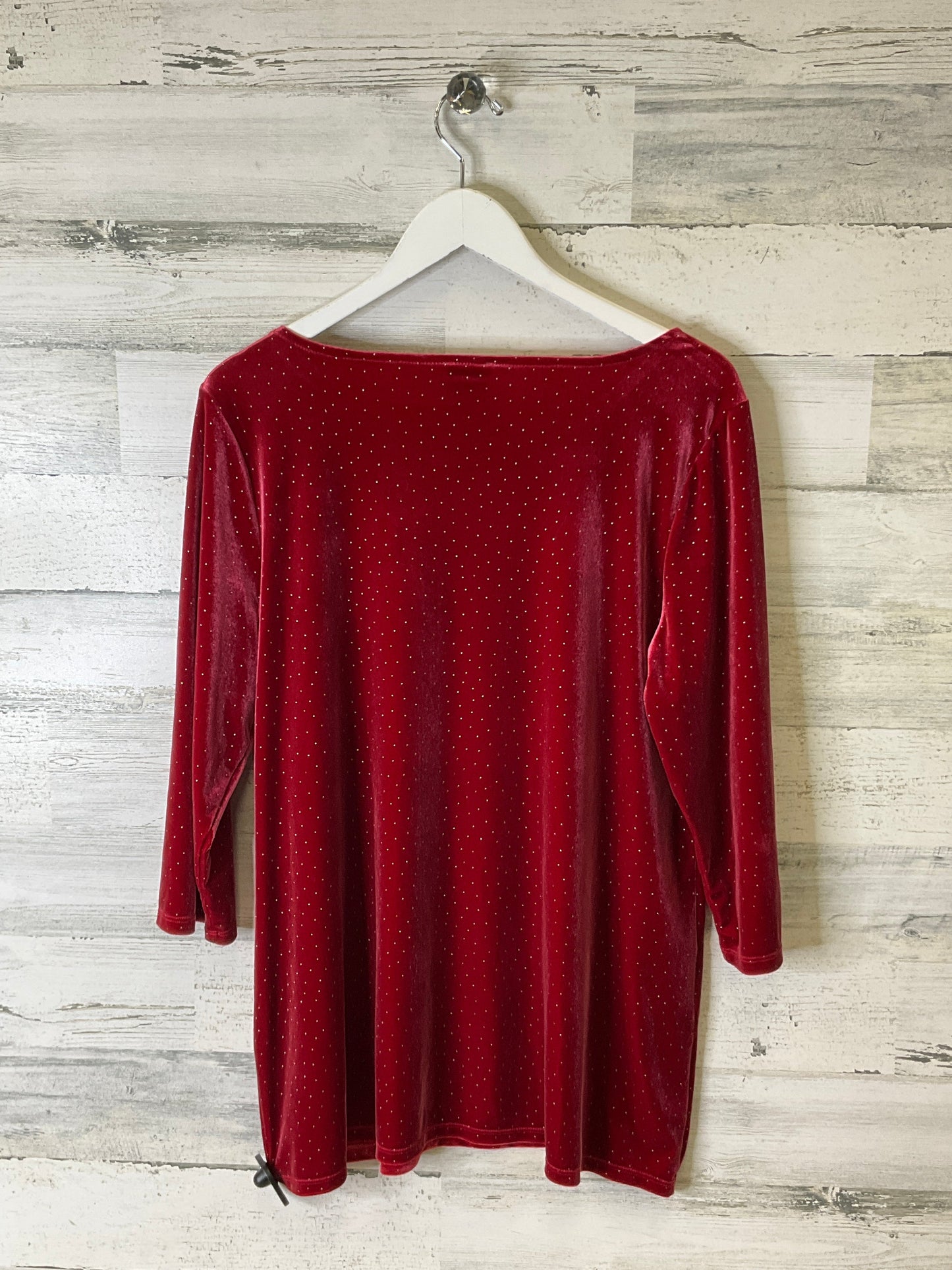 Top 3/4 Sleeve By Chicos In Red, Size: L