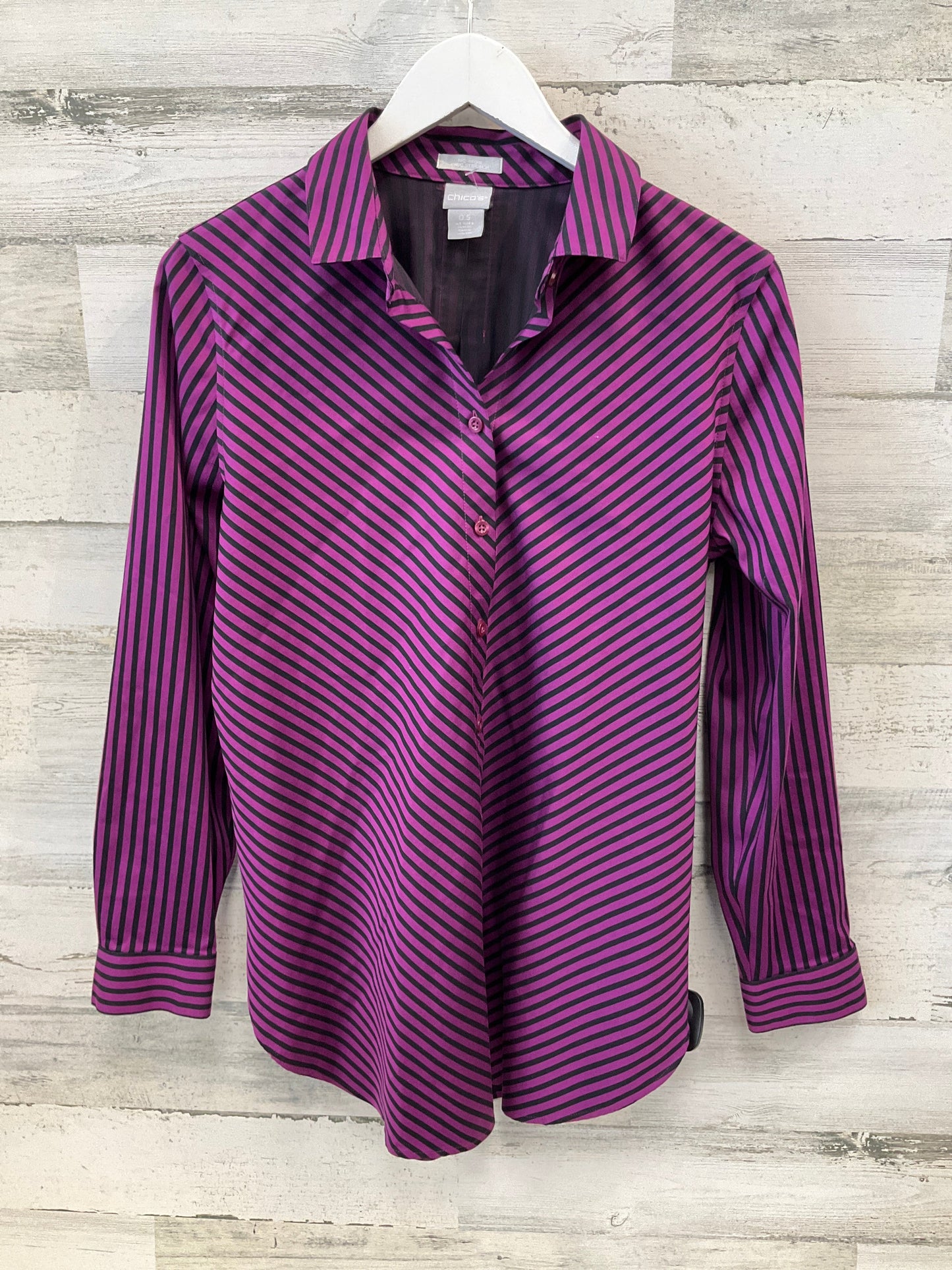 Tunic Long Sleeve By Chicos In Purple, Size: S