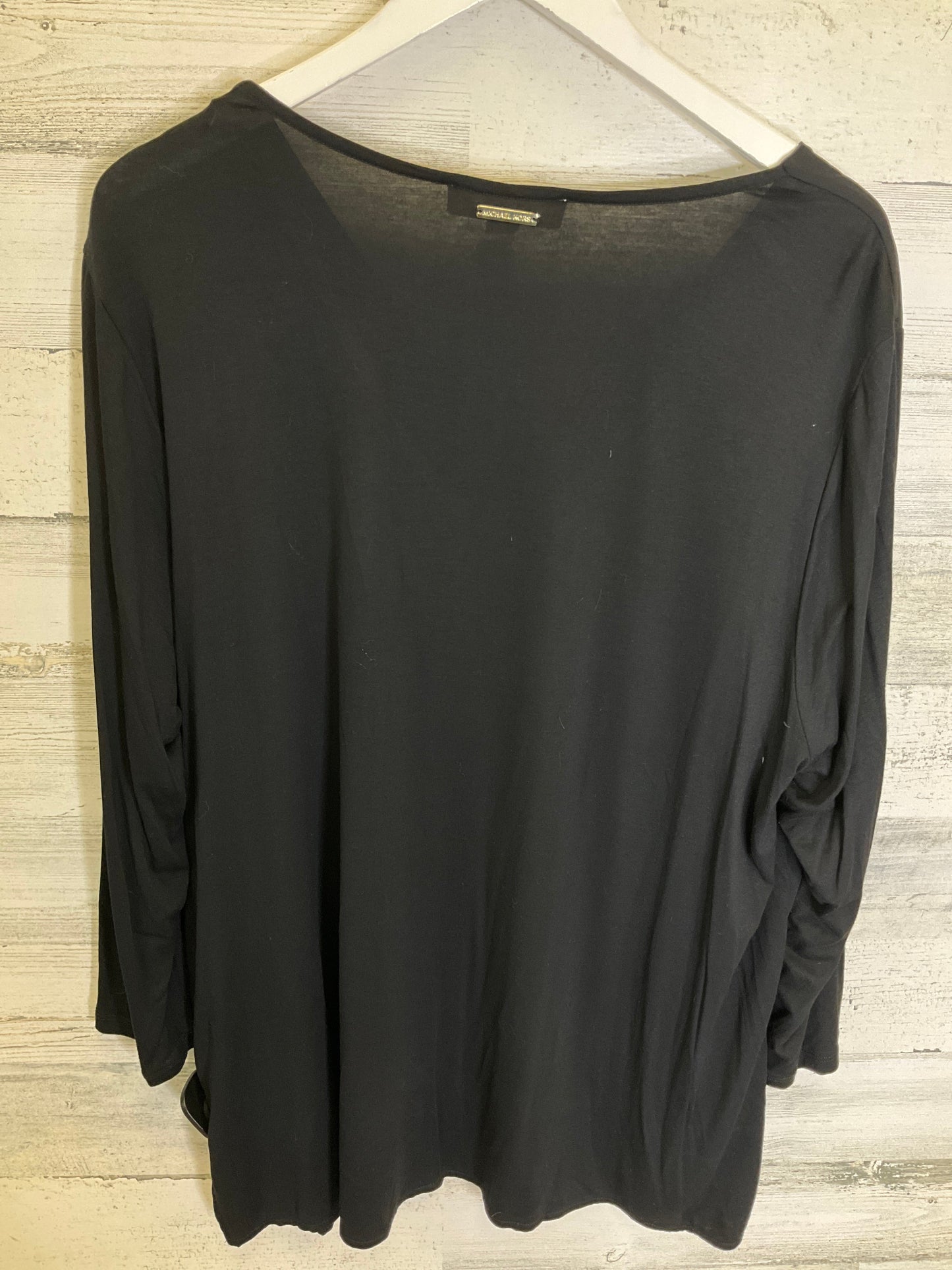 Black Blouse 3/4 Sleeve Michael By Michael Kors, Size 2x