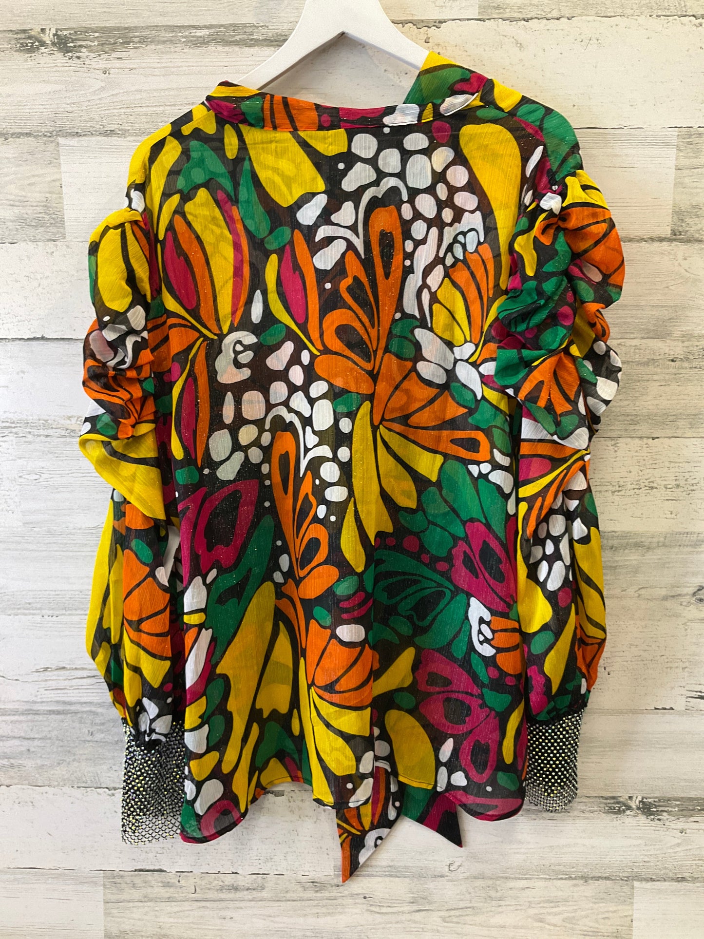 Multi-colored Blouse Long Sleeve Ashley Stewart, Size 3x