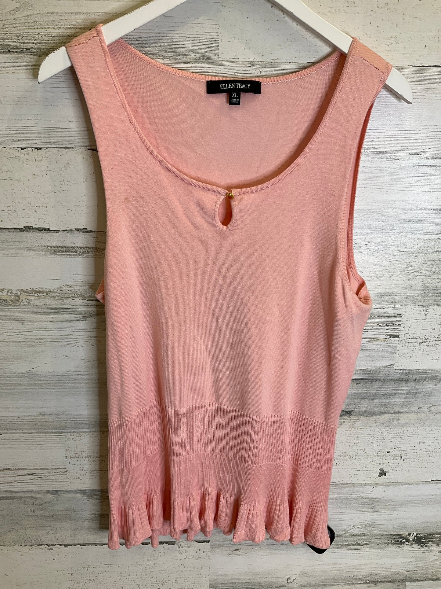 Blouse Sleeveless By Ellen Tracy In Pink, Size: Xl