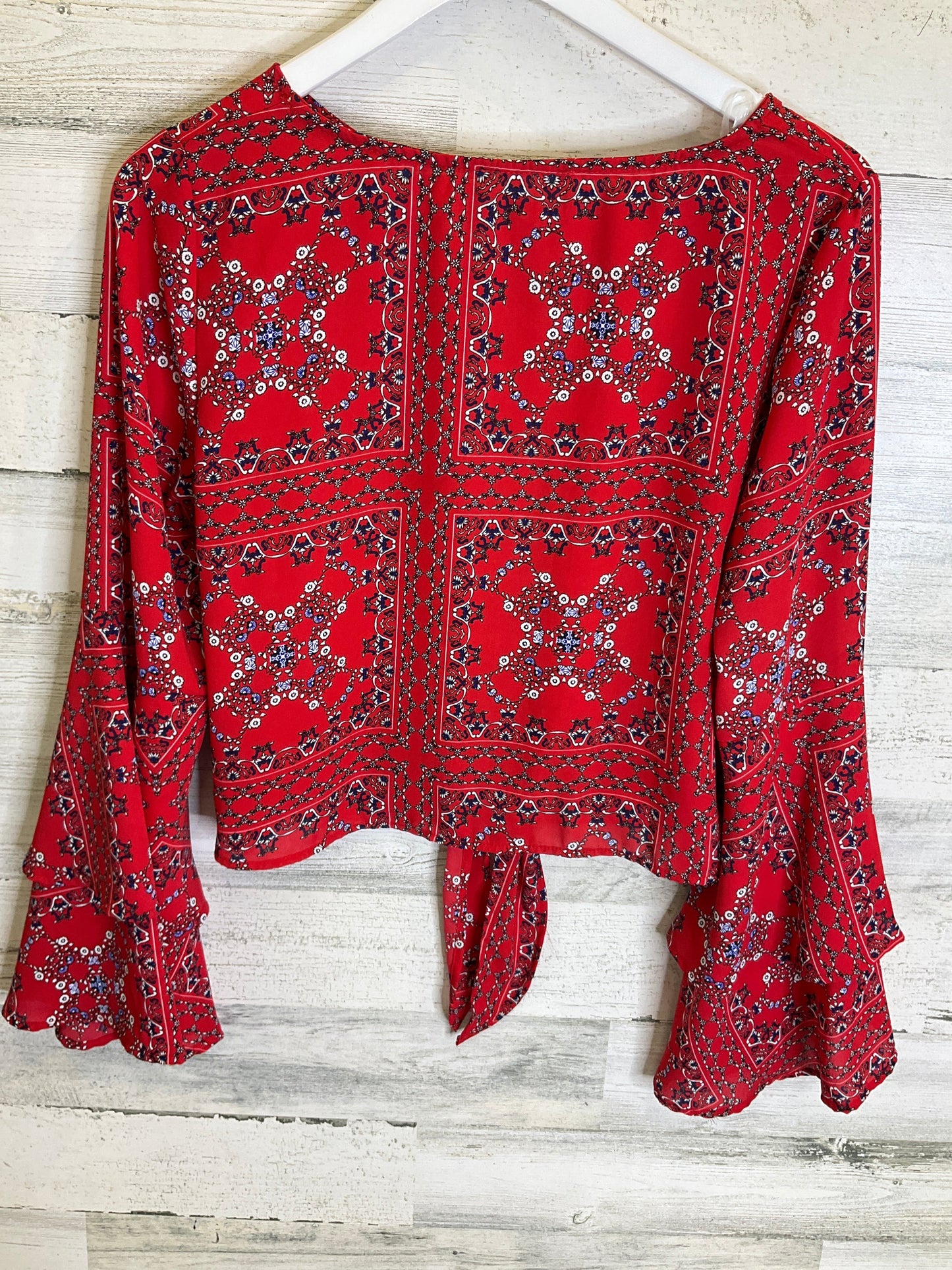 Blouse Long Sleeve By Altard State In Red, Size: L