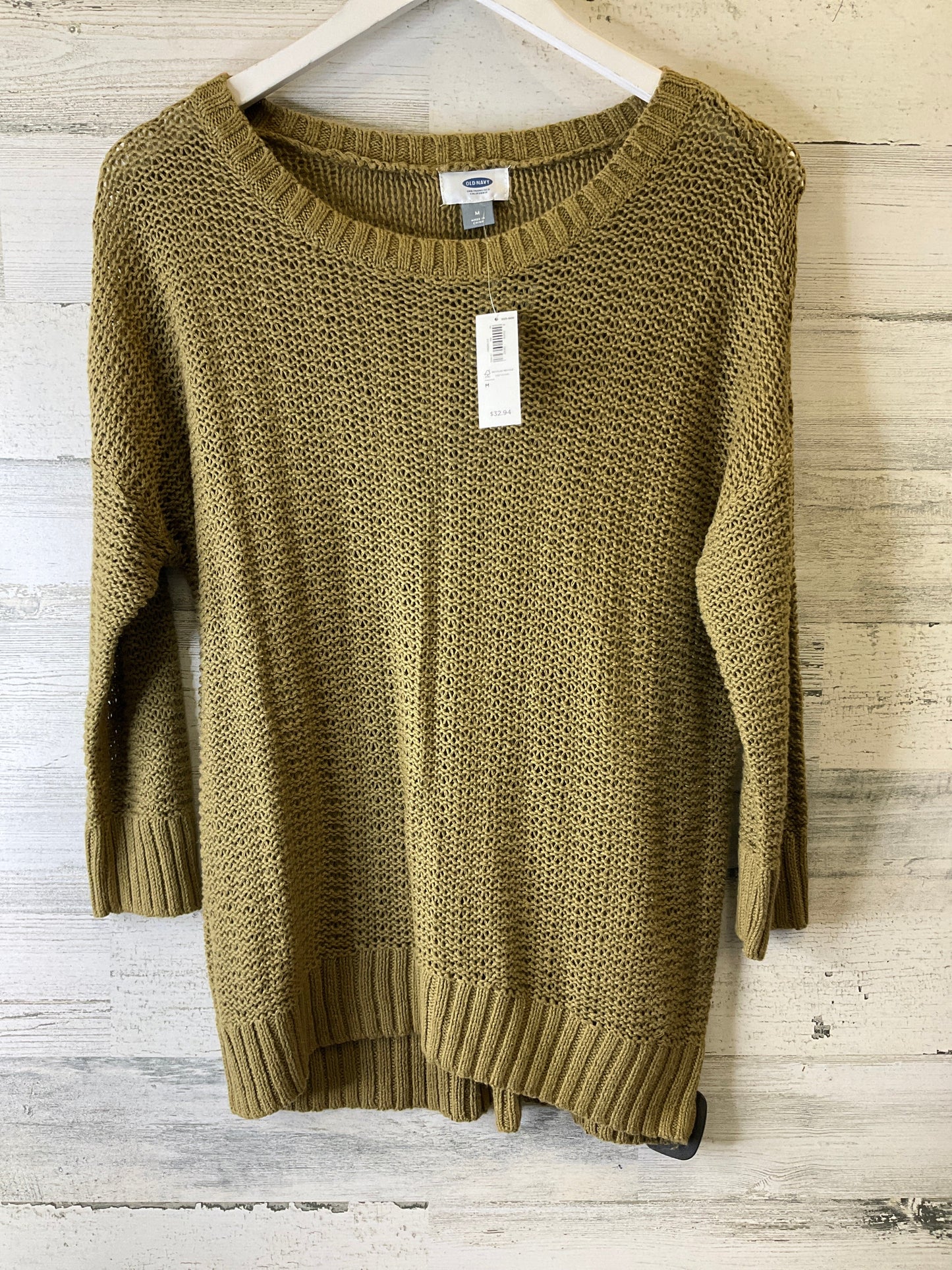 Top 3/4 Sleeve By Old Navy In Beige, Size: M