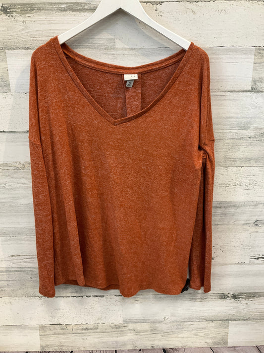 Top Long Sleeve By A New Day In Orange, Size: Xl