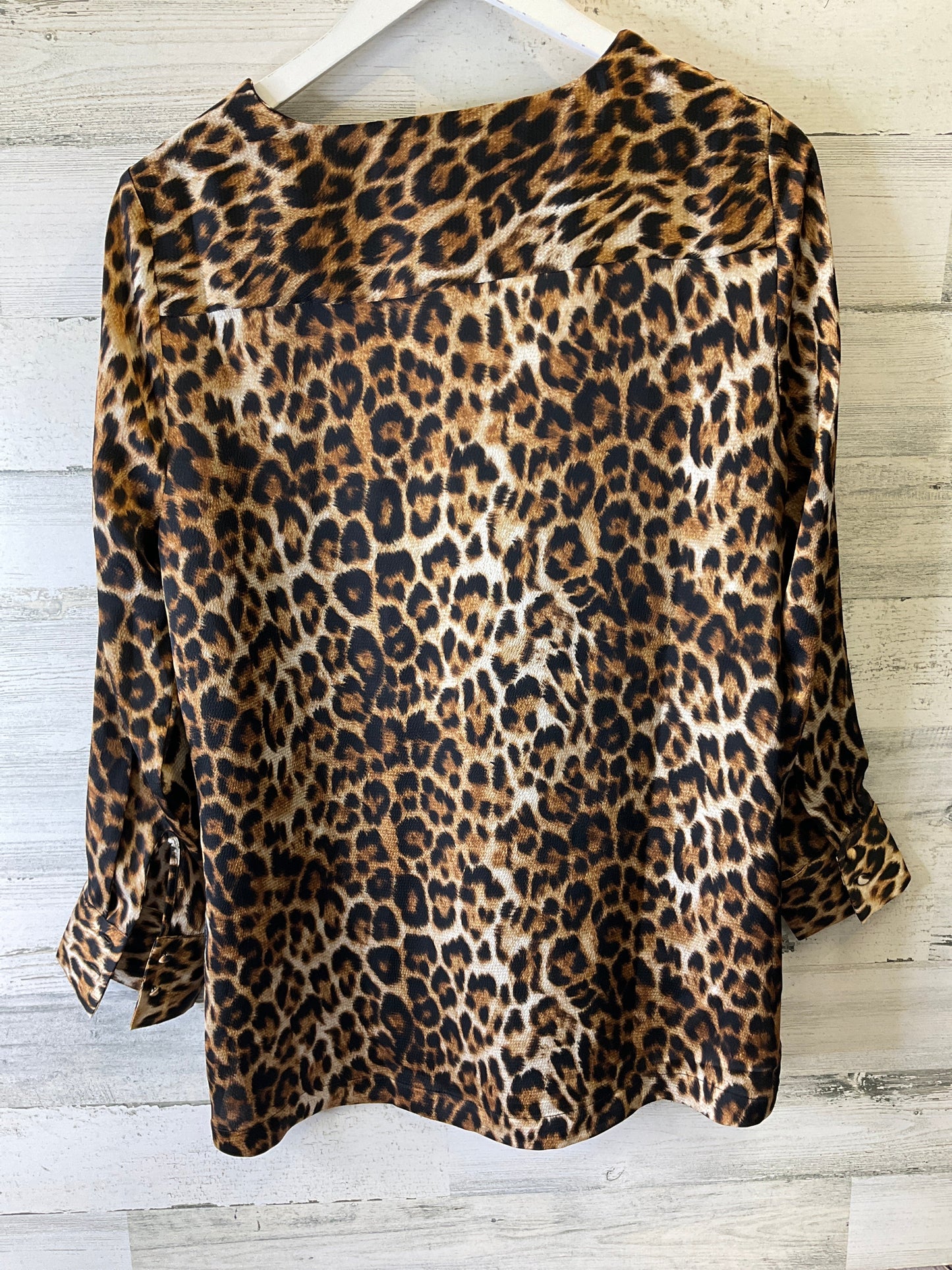 Blouse Long Sleeve By Chicos In Animal Print, Size: M