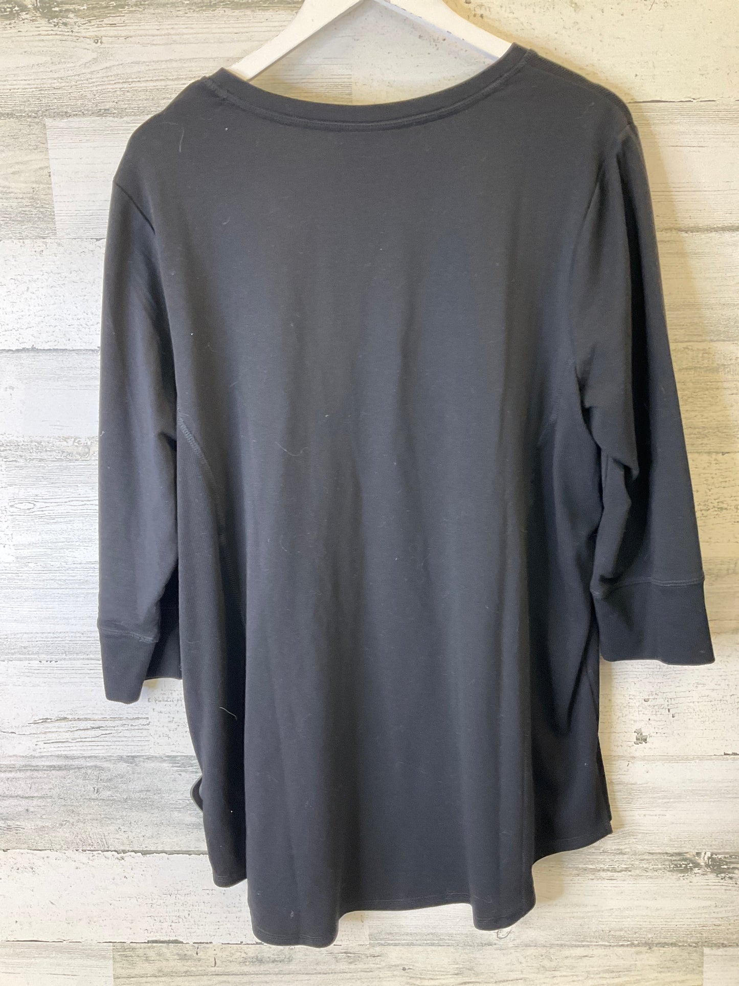 Top 3/4 Sleeve By Chicos In Black, Size: Xl