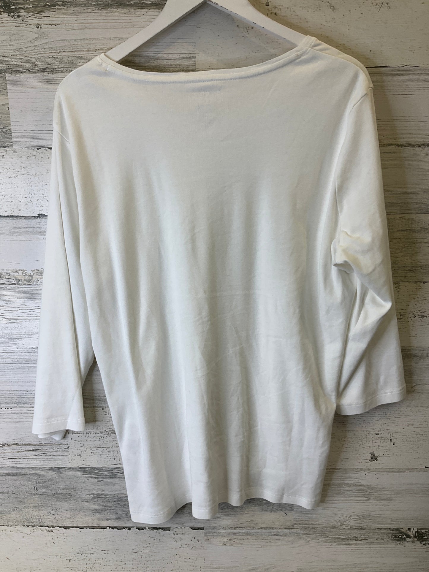 Top 3/4 Sleeve Basic By Chicos In White, Size: Xl