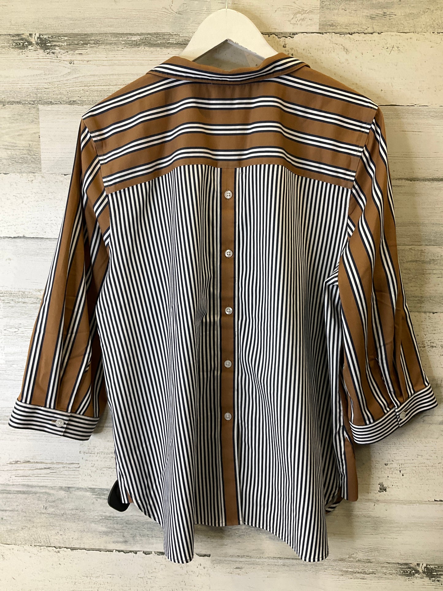 Top 3/4 Sleeve By Chicos In Brown, Size: Xl