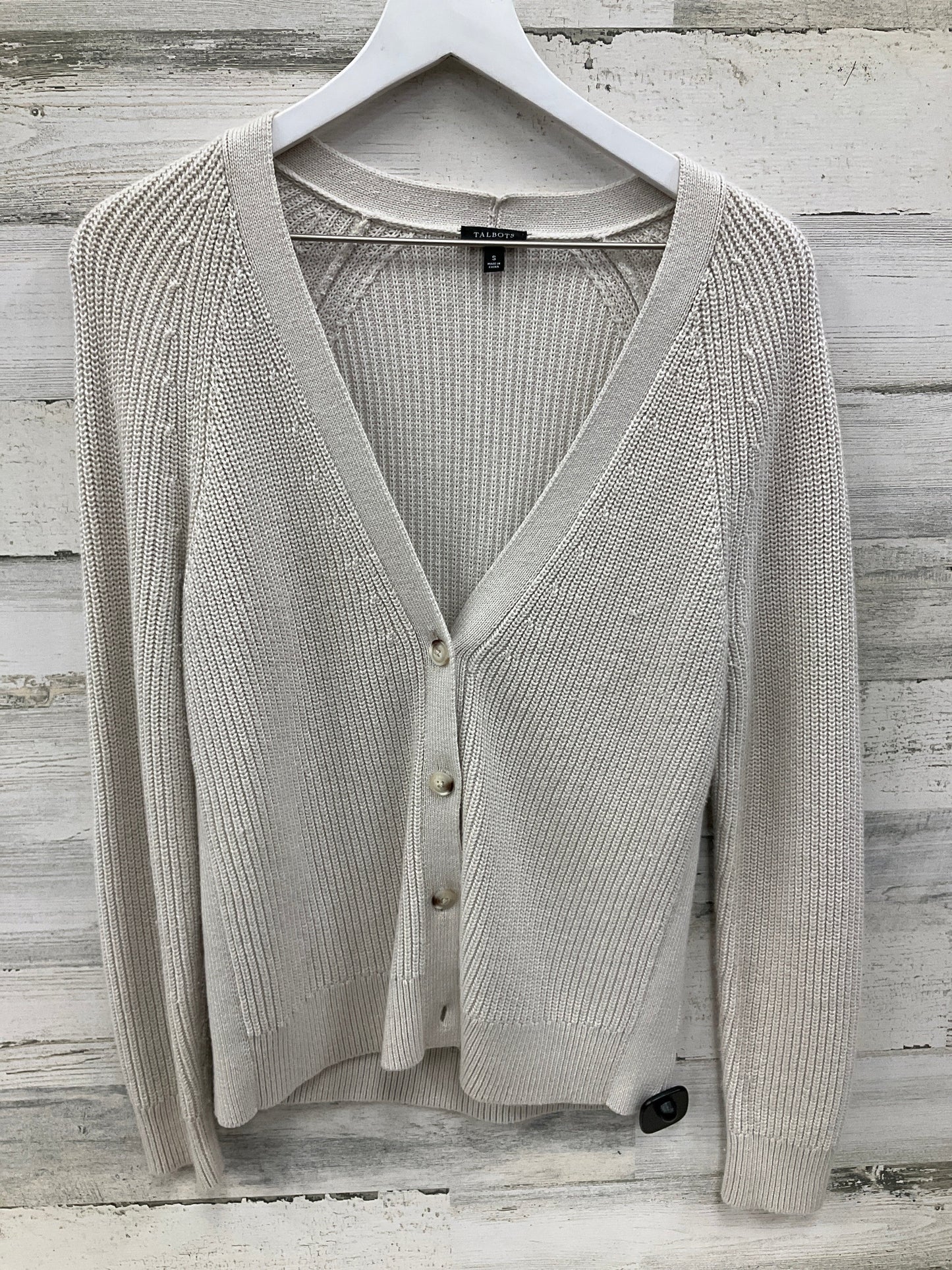 Sweater Cardigan By Talbots In Ivory, Size: S