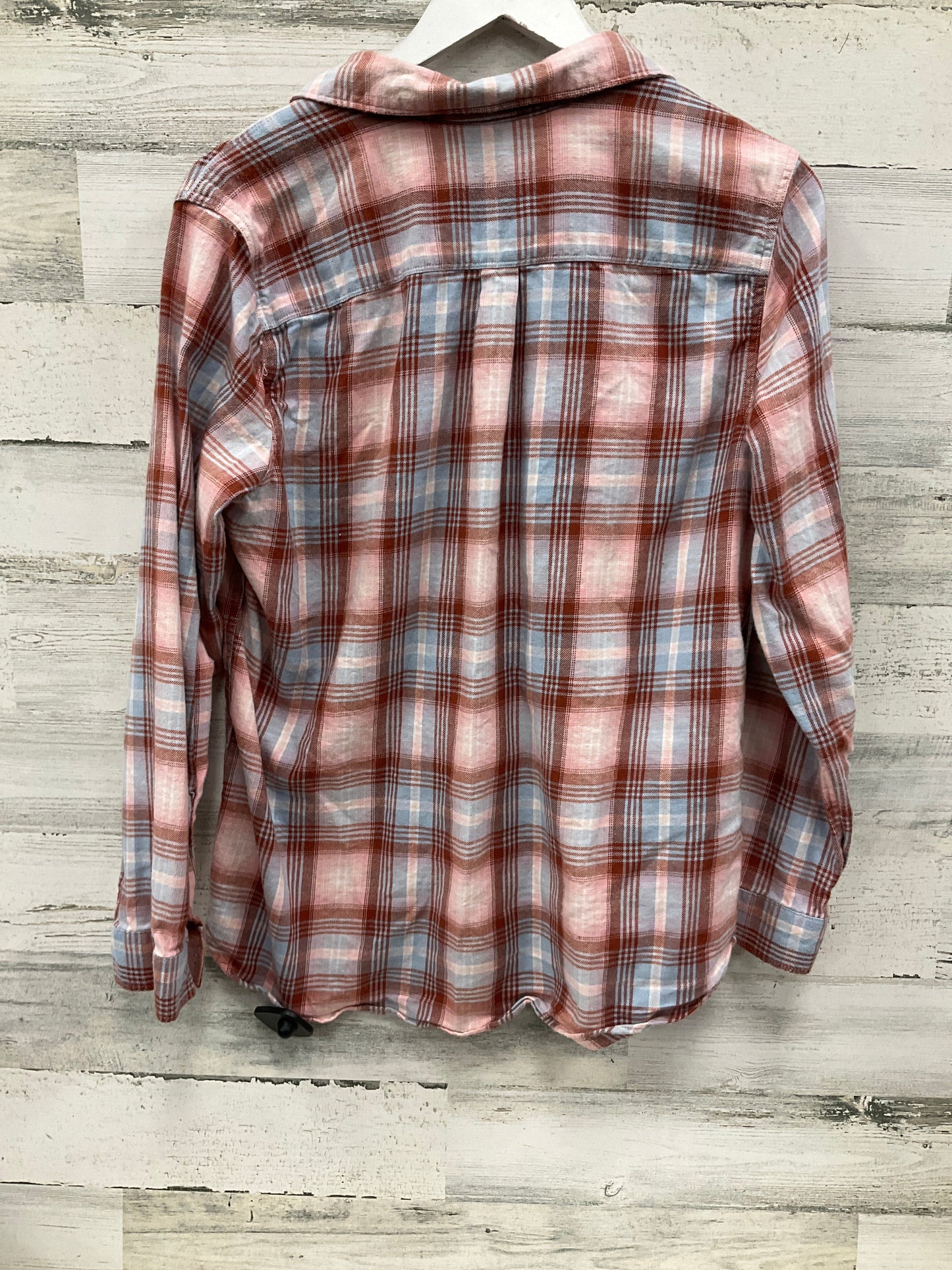 Top Long Sleeve By Eddie Bauer In Blue & Brown, Size: L