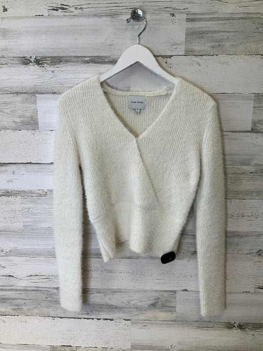 Sweater By Pink Rose In White, Size: M