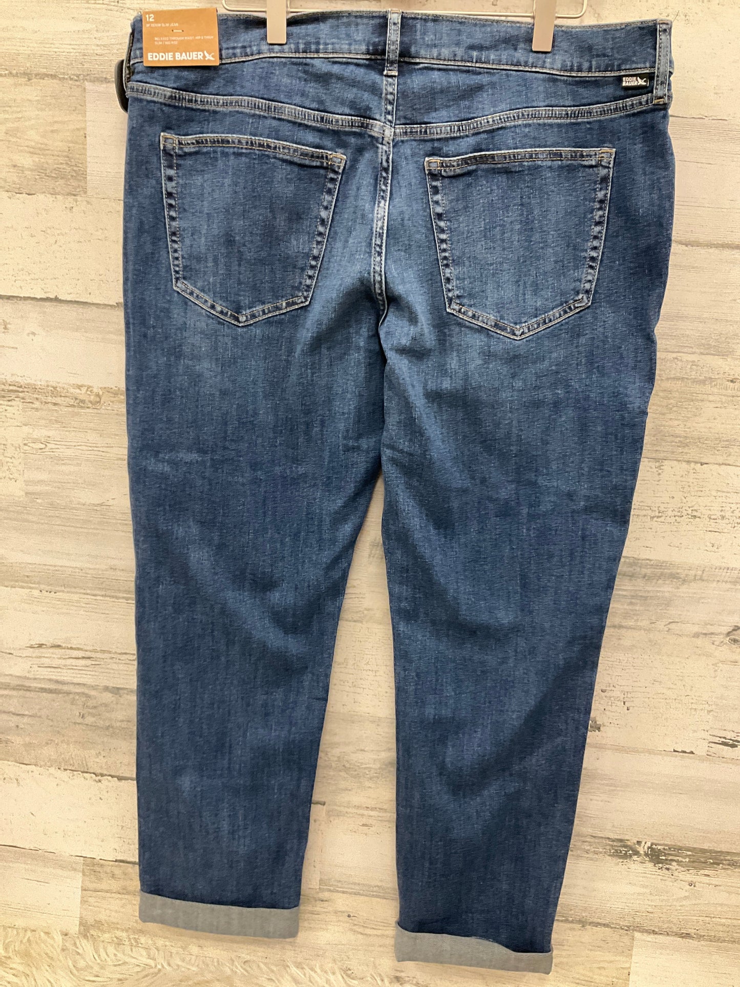 Jeans Straight By Eddie Bauer In Blue Denim, Size: 12